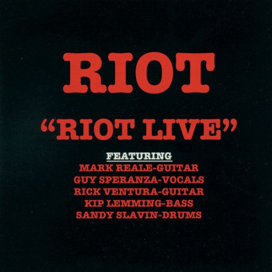 RIOT "Riot Live" CD